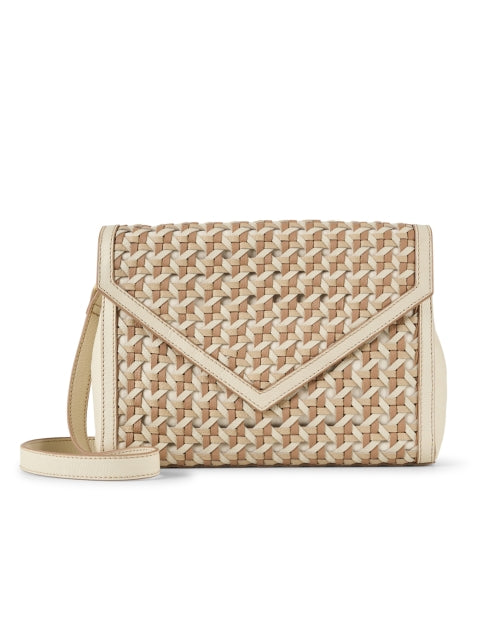 Stylish Jamie Woven Leather Detachable Strap Envelope Clutch