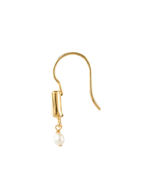 Gorgeous Labradorite and Pearl Drop Earrings with Gold - Plated Brass