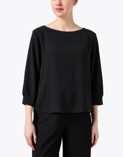 Elegant Black Women's Silk Georgette Fashion Top