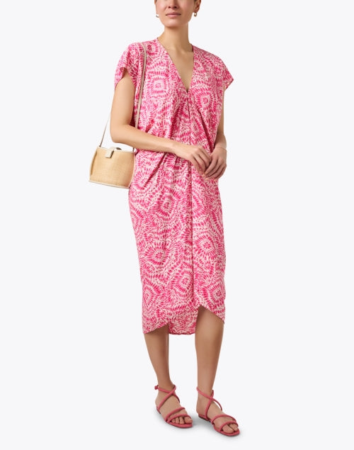 Walker & Wade's Lightweight Santorini Pink Printed Dress for Seasonal Wear