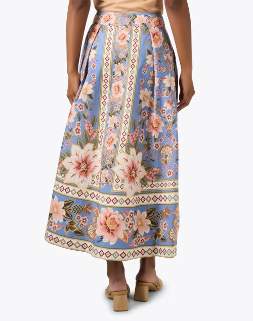Stylish 100% Cotton Multi Floral Print Button - Detailing Skirt