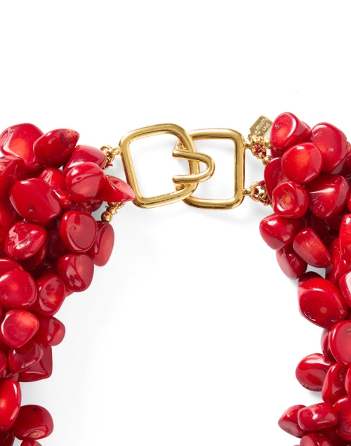 Gorgeous Red Coral Multi-Strand Fashion Necklace