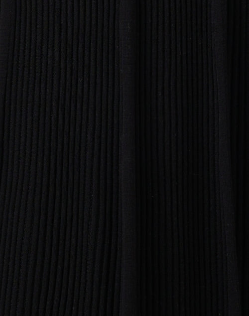 Stylish Black Ribbed Midi Pull - on Knit Skirt