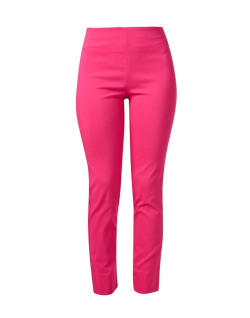Equestrian's Stylish Fuchsia Mid - Rise Stretch Pull - On Pants