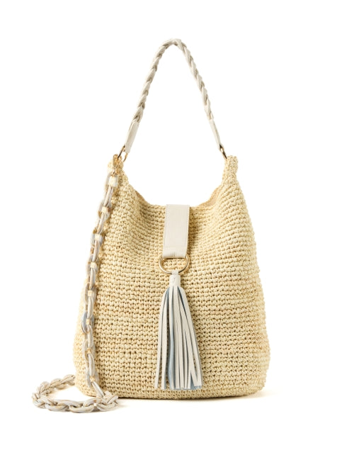 Stylish Sorrento Ivory Beige Raffia Shoulder Bag for Summer
