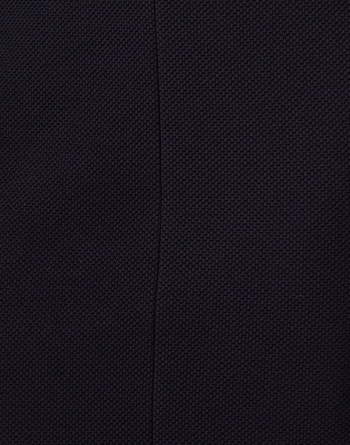 Stylish Navy Blue Cotton Blend Sheath Mini Dress with Gold Chain Neckline