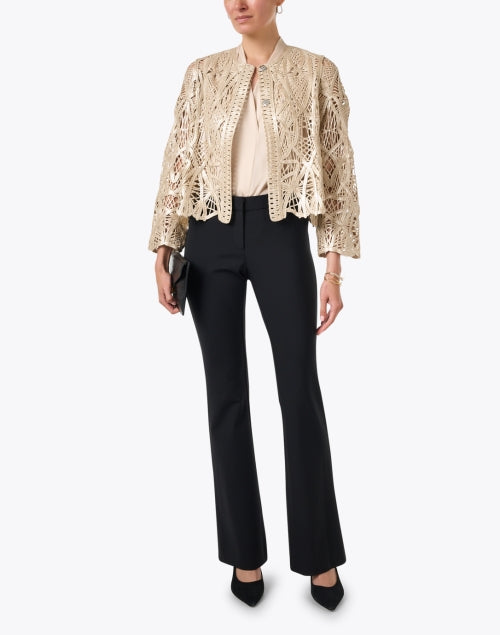 Exquisite Gold Metallic Lace Topper Jacket for Effortless Sophistication