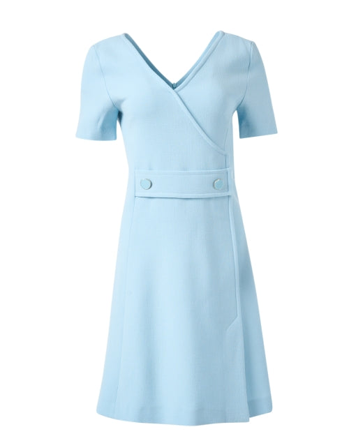 Stylish Tabitha Blue Women's Wool Crepe Mini Dress