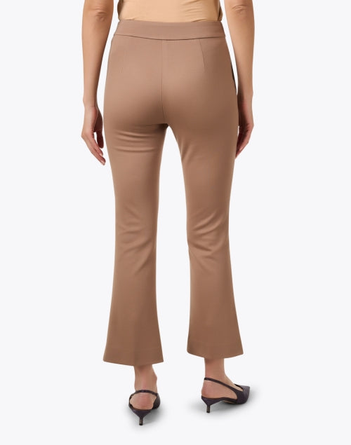 Via Masini 80 Tricotina Beige Women's Ankle-Length Flare Leg Pull-On Pants