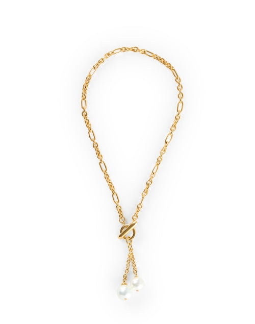 Exquisite Gold and Pearl Lariat Style Necklace for Daily Wear