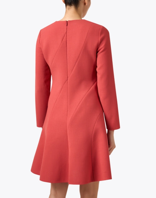 Stylish Brick Red Wool Flare Dress by Lafayette 148 New York
