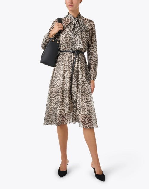 Max Mara Studio Glizia Leopard Print Silk Midi Dress for Women