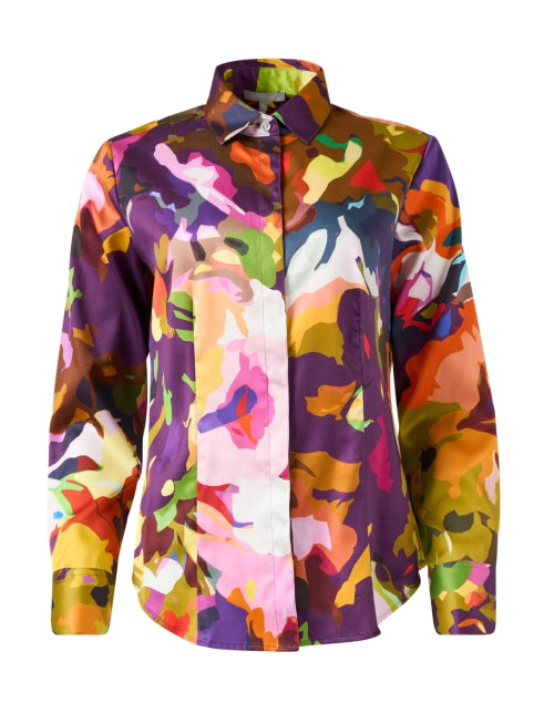 Stylish Diane Abstract Print Stretch Cotton Slim-Fit Top