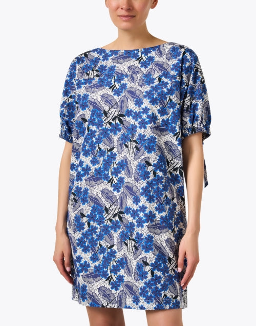 Astor Blue Floral Print Women's Shift Dress for a Chic Look