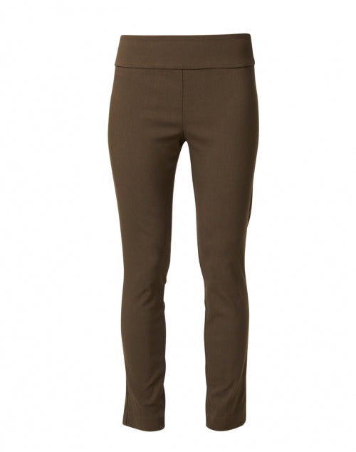 USA-Made Olive Stretch Pull-On Ankle Pants with Elastic Waist
