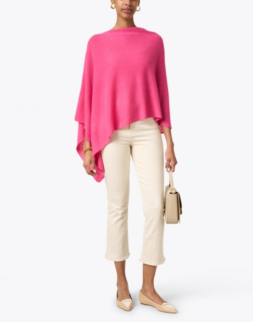 Pink Azalea Soft Cashmere Ruana for Cool Weather