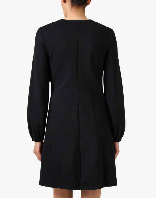 Stylish Cennare Black Mixed Media A - Line Dress for Fashionable Outings