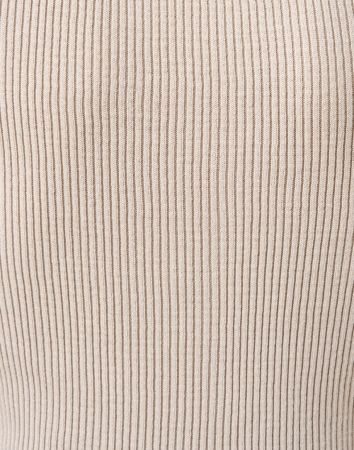 Stylish Beige 100% Cotton Rib Knit Everyday Top