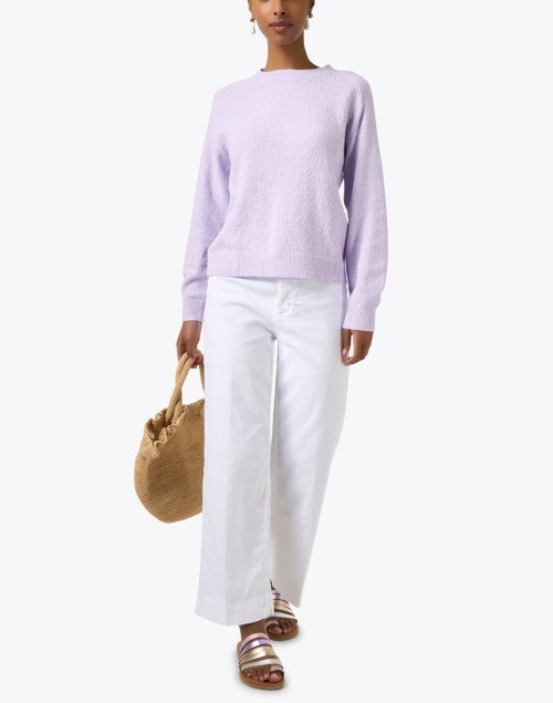 Lola's Cozy Purple Cotton Fleece Casual Sweater