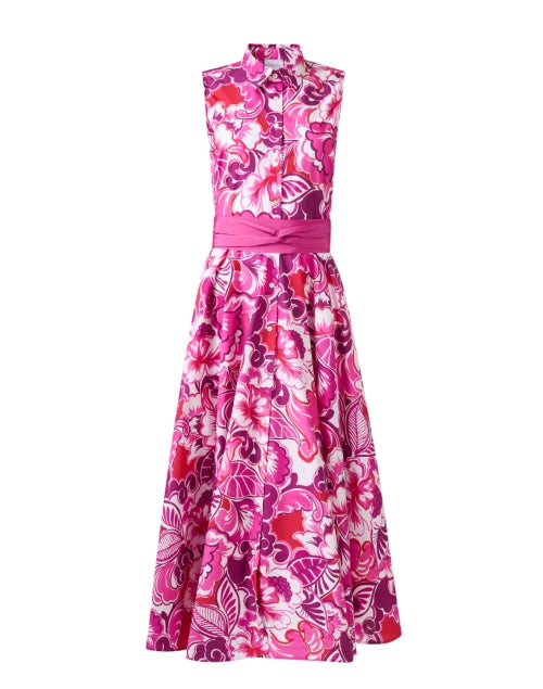 Caryl Women's Pink Floral Printed 100% Cotton A-Line Dress