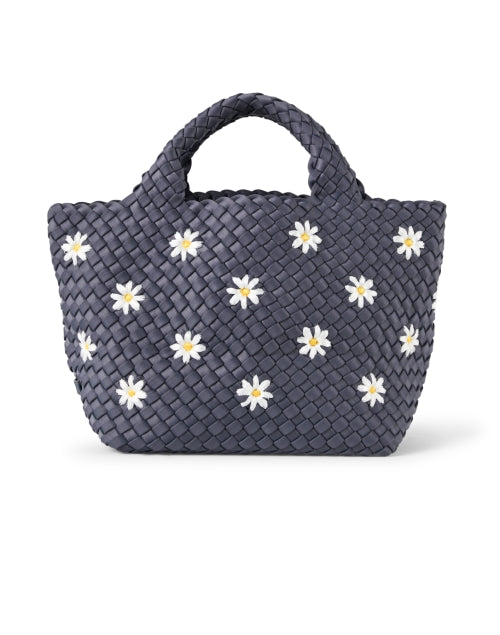 Stylish Small Grey Daisy Patterned Woven Handbag for City Girls - St. Barths Collection