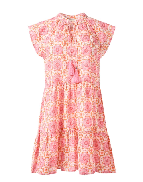 Charming Pink Printed 100% Cotton Celia Dress for Warm Days