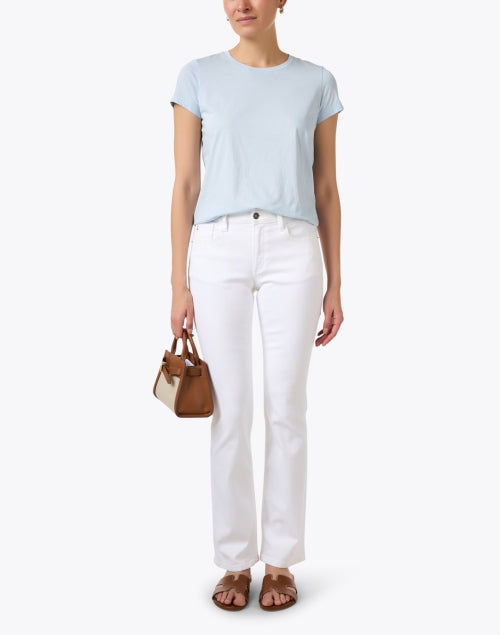 Comfortable Light Blue Pure Cotton Women's T-Shirt