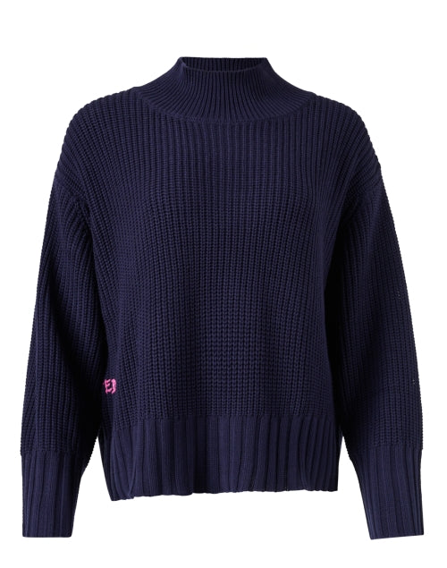 Marlowe Indigo Embroidered Pure Cotton Women's Knit Sweater