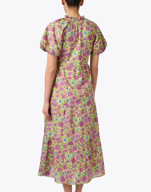 Stylish Poppy-themed Multi Floral Patterned Cotton Women's Dress