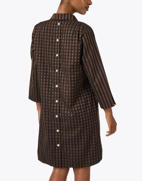 Stylish Aileen Women's Brown Striped Cotton Shirt Dress for Everyday Wear