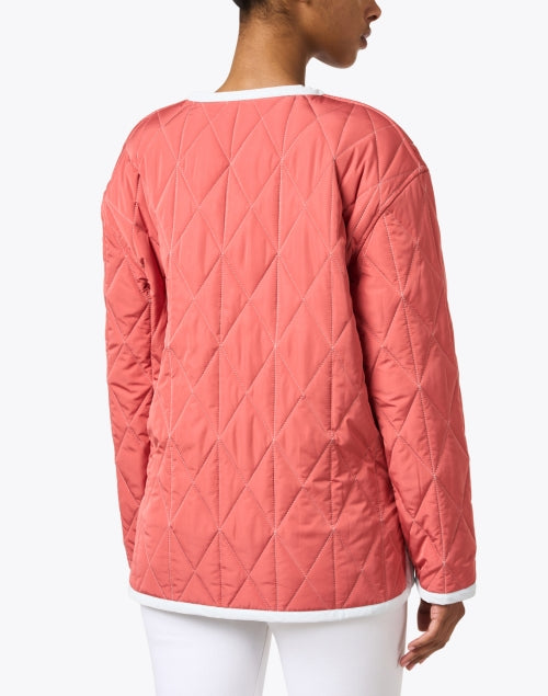 Reversible Coral and Ice Blue Water-Resistant Quilted Fashion Jacket