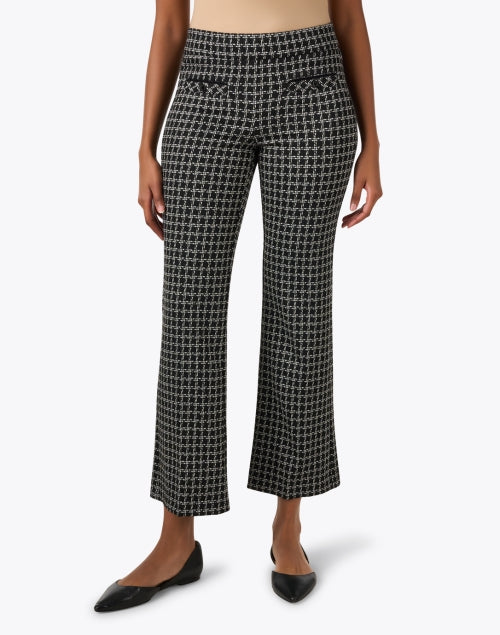 Faith High - Quality Black and White Tweed Women's Straight - Leg Pants