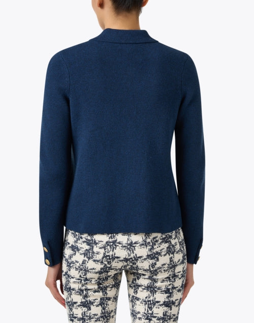 Navy Blue 100% Cotton Knitted Casual Cardigan for Weekday Wear