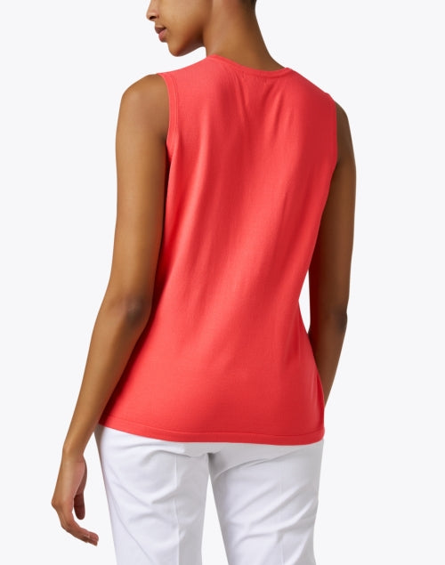 J'Envie Coral Semi - Relaxed Sleeveless Crew Neck Top