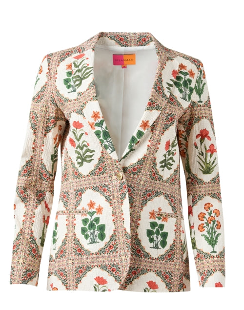 Stylish Hannah Floral Seersucker Women's Blazer for Fashionable Getaways
