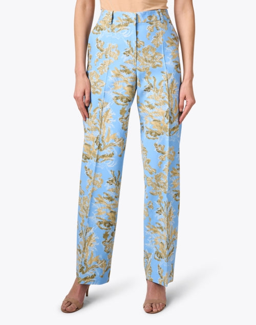 Stylish Gates Straight - Leg Blue Floral - Printed Pants