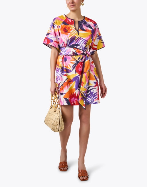 Stylish Doris Multi - Printed 100% Cotton Women's Dress for Warm Weather