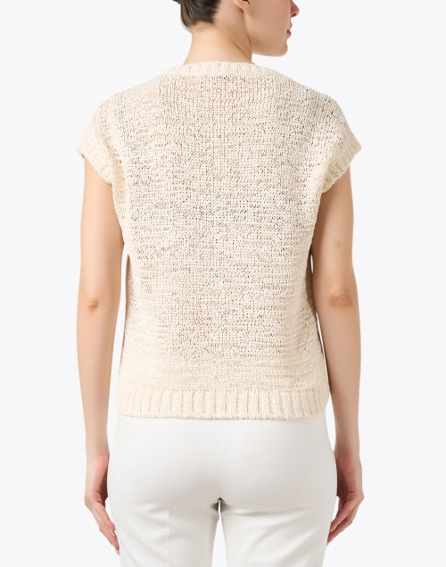 Avorio Beige Diamond Patterned Knit Women's Fashion Top