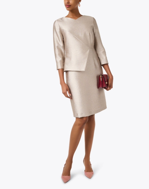 Stunning Gold Peplum Sheath Dress for Special Occasions