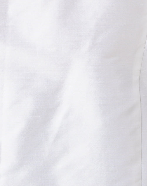 Stylish Celine White Silk Blouse with Ruffle Detailing