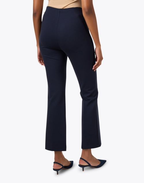 Seventy's Navy-Colored Stretchable Flare-Leg Trousers for Everyday Wear