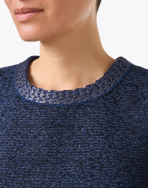 Stylish Blue Lurex Shimmer Tweed Women's Dress