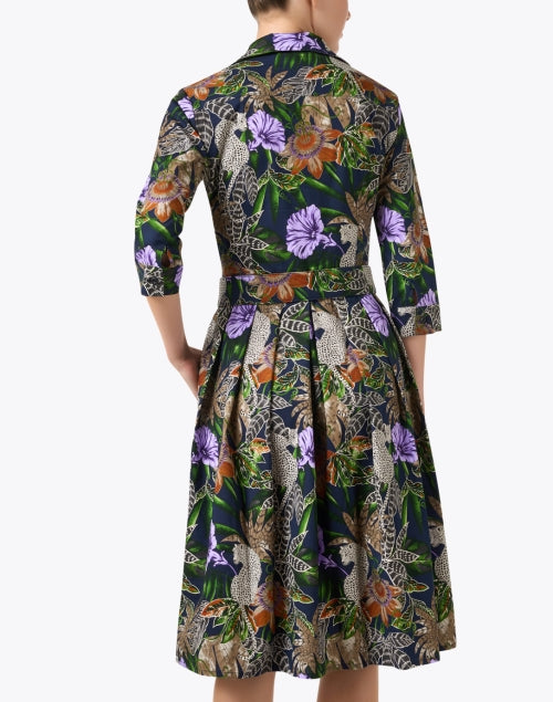 Audrey Cotton Stretch Dress with Multi Jungle Print
