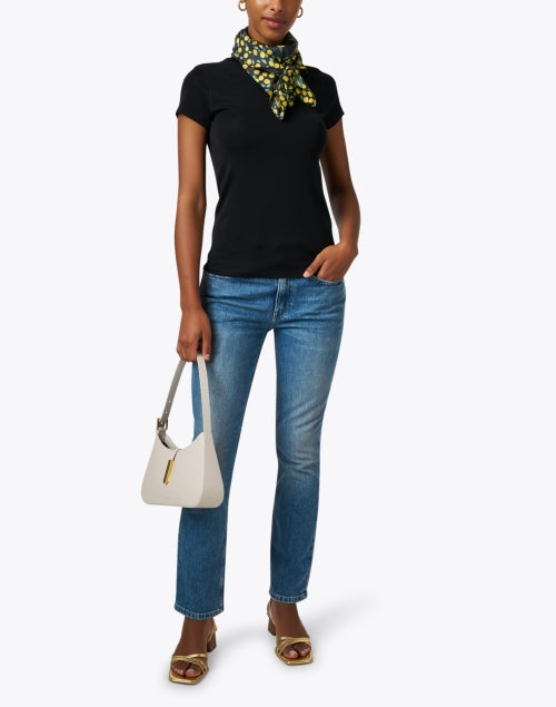 Navy Blue Knitted Women's Short Sleeve Top - A Classic Wardrobe Essential