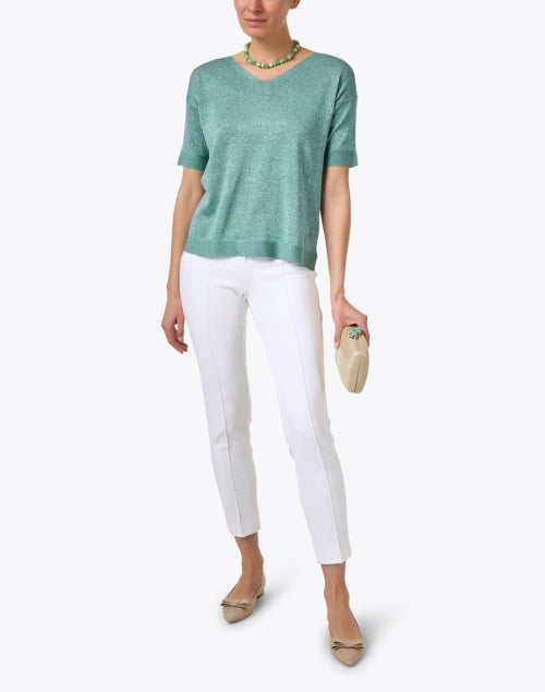 Cambio's Elegant White Technological Stretch Polyamide Blend Pants