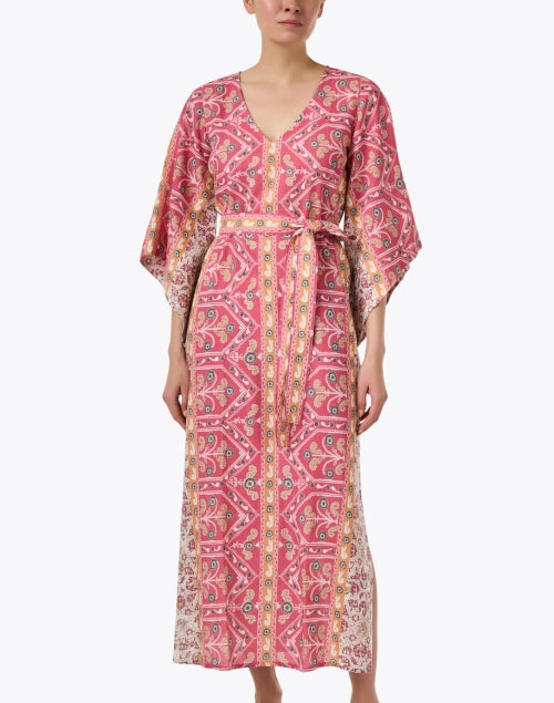 Salma Feminine Pink Printed Cotton Dress for Women