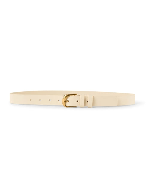 Elegant Twist Ivory-Colored Leather Fashion Belt