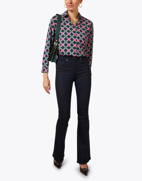 Veronica Beard Beverly Indigo Stretch High-Rise Flare Jeans