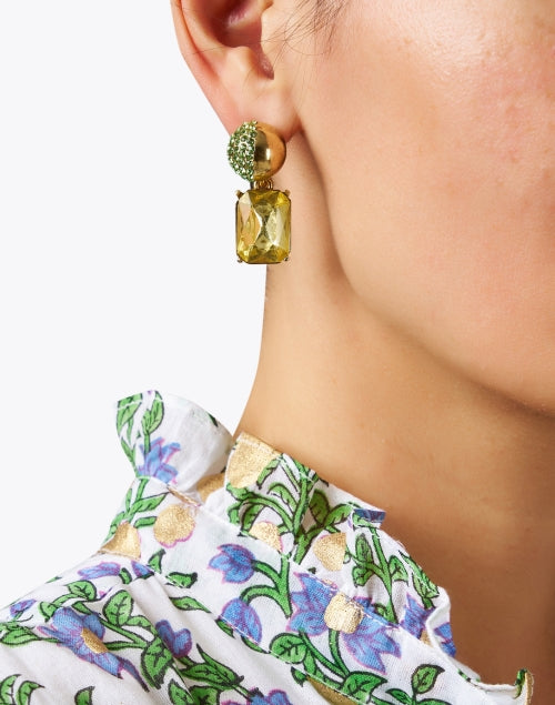 Stunning Jonquil-Style Crystal Drop Earrings by Oscar de la Renta