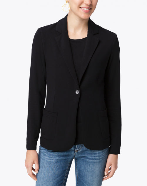 Stylish Black Stretchable French Terry Fabric Blazer for Casual Wear